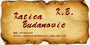 Katica Budanović vizit kartica